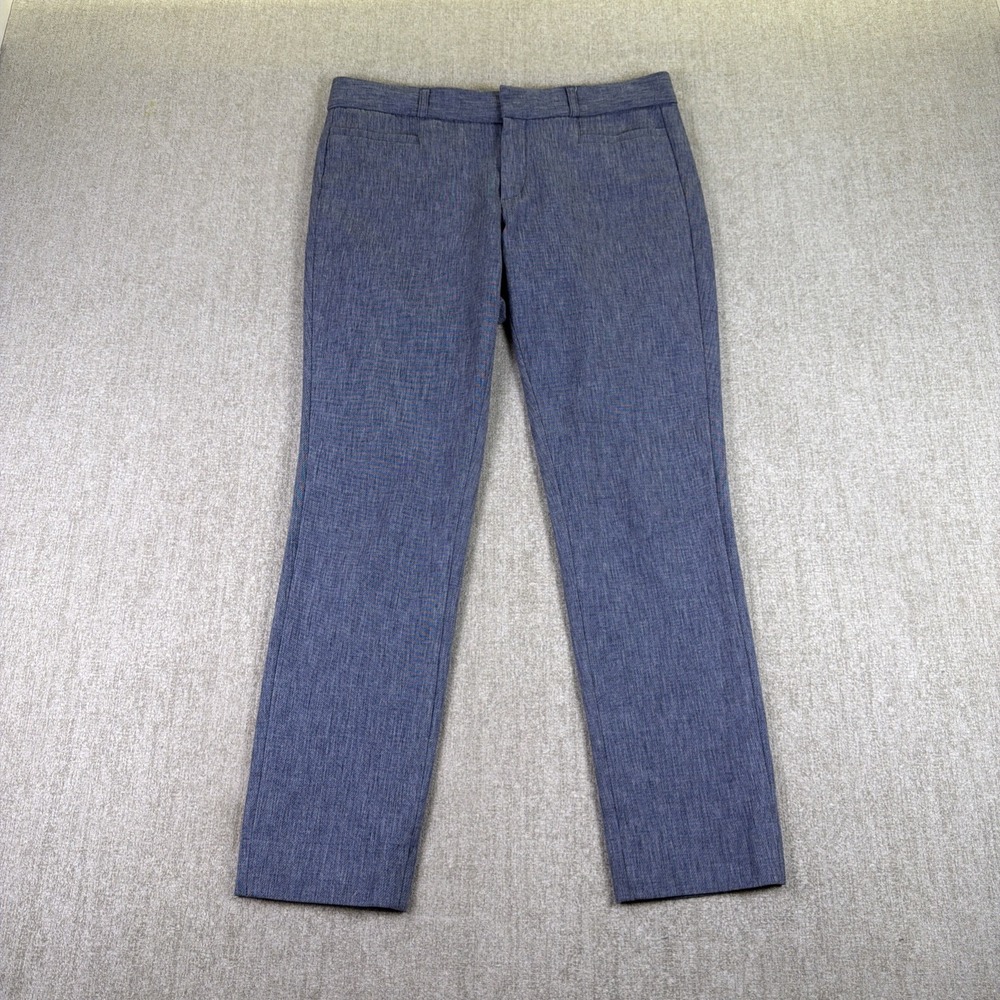 Banana Republic Dress Pants Womens 4 Blue Stretch Twill Straight Leg Mid Rise